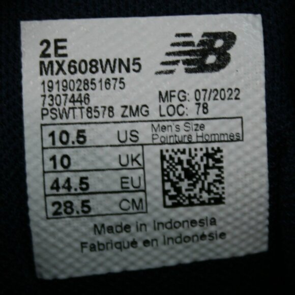 New Balance Mens 10.5 2E Wide 608 v5 White Blue Training Shoes Sneakers MX608WN5 - Picture 8 of 12